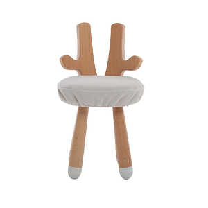 Стульчик LOONA soft furniture "Жирафик", белый, с белыми пяточками